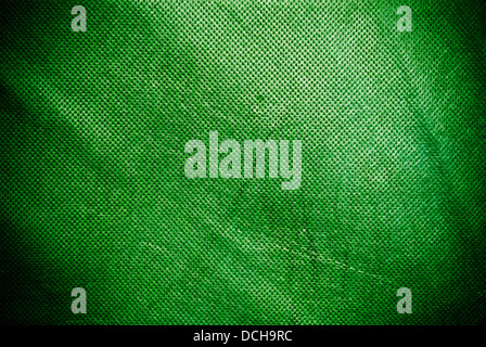Gelocht und zerknittert Grasgrün Leinwand Hintergrund oder Textur Stockfoto