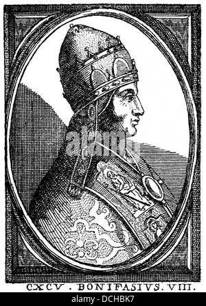 Boniface VIII oder Benedetto Caetani, 1235-1303 von 1294-1303 Papst Bonifatius VIII. Stockfoto