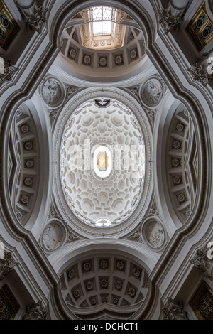 Innere der Kuppel, die Kirche von San Carlo Alle Quattro Fontane, Rom, Italien Stockfoto