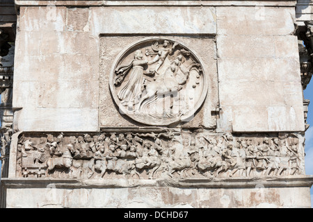 Detail der Konstantinsbogen, Rom, Italien Stockfoto