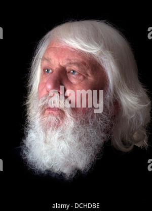 Senior bärtiger Mann - senior mit vollen weißen Bart Stockfoto