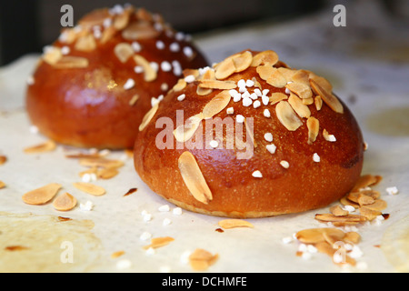 Brioche A leichte Roll reich mit Eiern und Butter und etwas süß Stockfoto