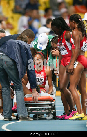 Allyson Felix (USA), 16. August 2013 - Leichtathletik: Allyson Felix USA verletzt hat in der Frauen-200 m-Finale bei den 14. Weltmeisterschaften im Luzhniki-Stadion, Moskau, Russland. (Foto von Takashi Okui) Stockfoto