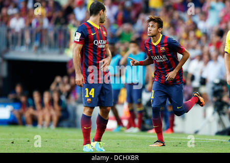 Barcelona, Spanien. © 18. August 2013. Neymar (Barcelona) Football / Soccer: Spanisch "Liga Espanola" entsprechen Betweena FC Barcelona 7-0 Levante UD im Camp Nou in Barcelona, Spanien. © D . Nakashima/AFLO/Alamy Live-Nachrichten Stockfoto