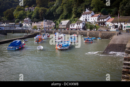 Hafen von Lynmouth, Devon, UK gesehen vom Ende der Pier. Stockfoto