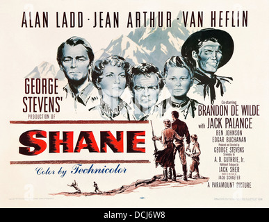 SHANE - Film POSTER - unter der Regie von George Stevens - Paramount, 1953. Stockfoto
