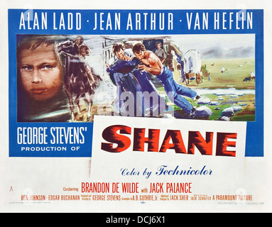 SHANE - Film POSTER - unter der Regie von George Stevens - Paramount, 1953. Stockfoto