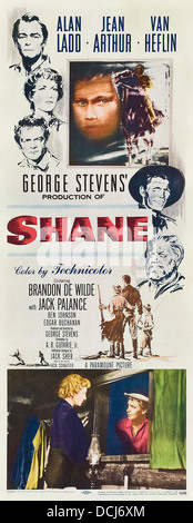 SHANE - Film POSTER - unter der Regie von George Stevens - Paramount, 1953. Stockfoto