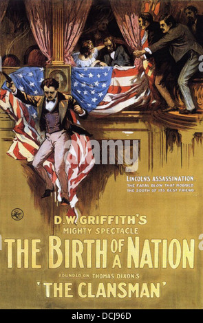 DIE Geburt einer NATION - Filmplakat - unter der Regie von d.w. Griffith - Epoche produzieren Corp 1915 Stockfoto