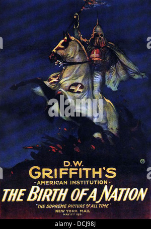 DIE Geburt einer NATION - Filmplakat - unter der Regie von d.w. Griffith - Epoche produzieren Corp 1915 Stockfoto