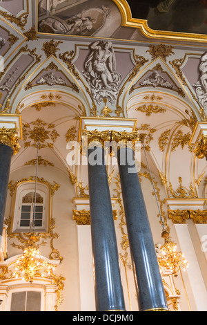 Inneren Kunstwerke, Dekoration und Architektur.  Rastrelli Jordanien Treppe Dekoration. Der Eremitage St. Petersburg Russland Stockfoto