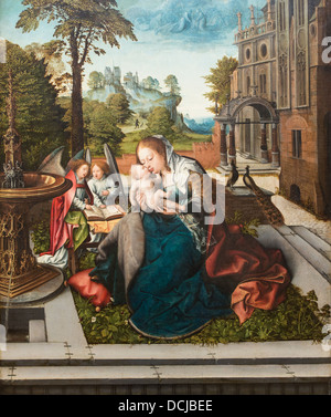 16. Jahrhundert - Jungfrau und Kind mit Engeln, 1518 - Bernard Van Orley Philippe Sauvan-Magnet / aktives Museum Öl auf Holz Stockfoto