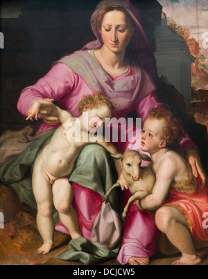 16. Jahrhundert - Madonna mit Kind und Heiligen Johannes der Täufer, 1570 - Santi di Tito Philippe Sauvan-Magnet / aktive Museum Stockfoto