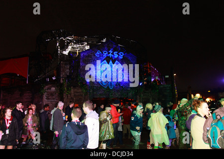 Block 9 Bereich am Glastonbury Festival 2013. Somerset, England, Vereinigtes Königreich. Stockfoto