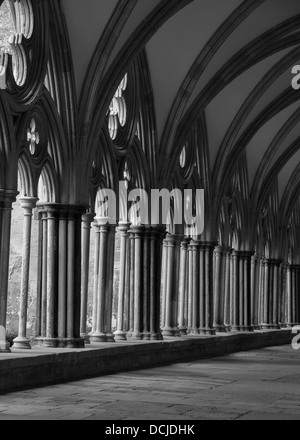 Schwarz / weiß Bild der Klöster an die Kathedrale von Salisbury, Wiltshire Stockfoto