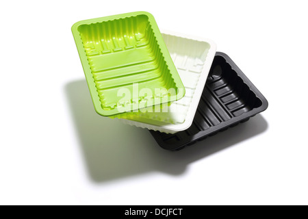 Stapel von Essen-Tabletts Stockfoto