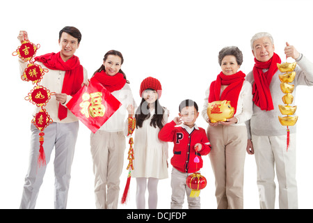 Die Great Eastern Familie feiern das neue Jahr Stockfoto