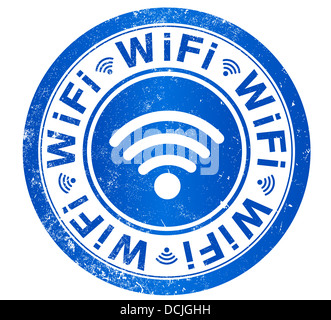 WiFi-Grunge-Stempel, in englischer Sprache Stockfoto