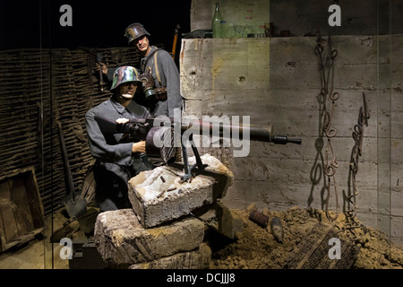 Deutsche Maschinengewehr Maschinengewehr 08 / 08/15 MG des ersten Weltkrieges Memorial Museum Passchendaele 1917, Zonnebeke Stockfoto