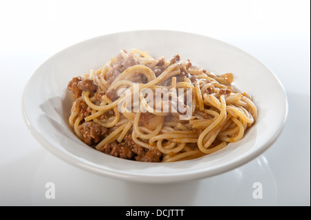 Eine Portion Spaghetti Bolognese. Stockfoto