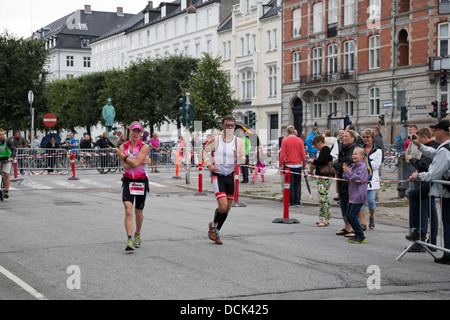 Kronprinz Frederik von Dänemark, Teilnahme an Ironman 2013 in Kopenhagen, Dänemark. Stockfoto