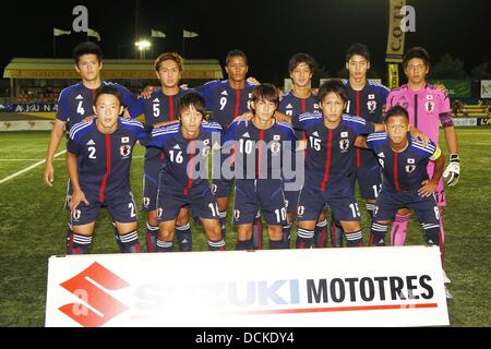 U19 Japan Gruppe Mannschaftsaufstellung, 15. August 2013 - Fußball / Fußball: L'Alcudia U20-International-Fußball-Turnier-match zwischen U19 Weißrussland und U19 Japan im Estadio Municipal Els Arcs in L'Alcudia, Spanien, 15. August 2013. (Foto: AFLO) Stockfoto