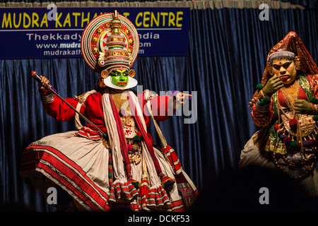 Präsentation von Kerala traditionellen Theater kathakali Stockfoto