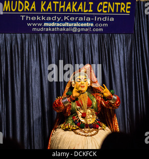 Präsentation von Kerala traditionellen Theater kathakali Stockfoto