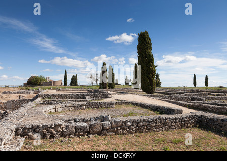 Reste von Haus Nummer 1 von der römischen Stadt Clunia in Burgos Provinz - Kastilien und León, Spanien Stockfoto