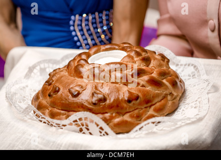 Rundes Laib Hochzeit Stockfoto