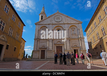 Pienza, Kathedrale, die Kathedrale Santa Maria Assunta, Pio II Platz, Piazza Pio II, Val d ' Orcia, Orcia-Tals, UNESCO-Welterbe Stockfoto