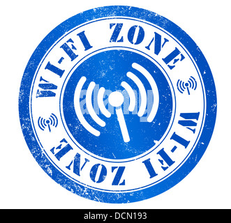 Zona WiFi Grunge Stempel, in englischer Sprache Stockfoto