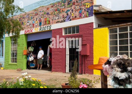 Back To Roots Shop, Barrydale, Route 62, Western Cape, Südafrika Stockfoto