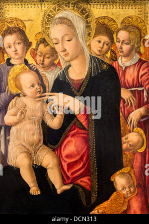 15. Jahrhundert - Madonna und Kind mit Engeln und Cherubim, 1440 - Matteo di Giovanni Philippe Sauvan-Magnet / aktive Museum Stockfoto