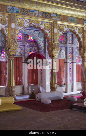 Meherangarh Fort Palace Wellness Interieur - Jodhpur, Rajashtan, Indien Stockfoto