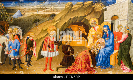 15. Jahrhundert - die Anbetung der Heiligen drei Könige, 1450 - Giovanni di Paolo di Grazia Philippe Sauvan-Magnet / aktive Museum Stockfoto