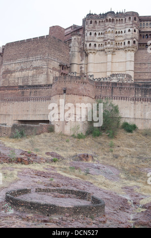 Batman Dark Night steigt Dreharbeiten Ort Meherangarh Fort - Jodhpur, Rajashtan, Indien Stockfoto
