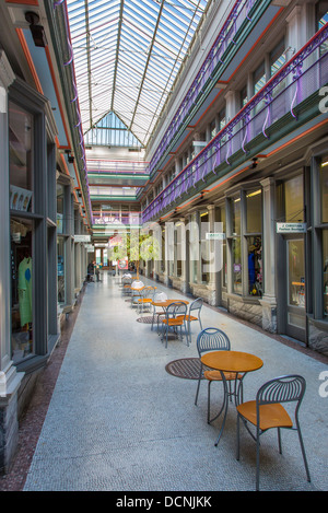 Innenraum der Markt Arcade-entworfen von Edward B. Green erbaut 1892, in der Stadt Buffalo New York Vereinigte Staaten Stockfoto