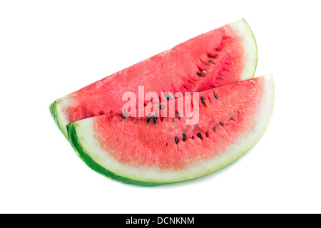 Wassermelone isoliert auf weißem Hintergrund Stockfoto