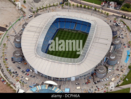 Luftaufnahme von Manchester City Fußball Boden Etihad Stadium früher die Stadt von Manchester Stadium Stockfoto