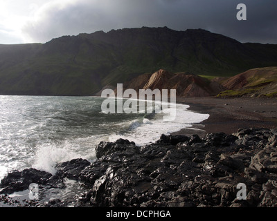 Strand, Brunavík, Island Stockfoto