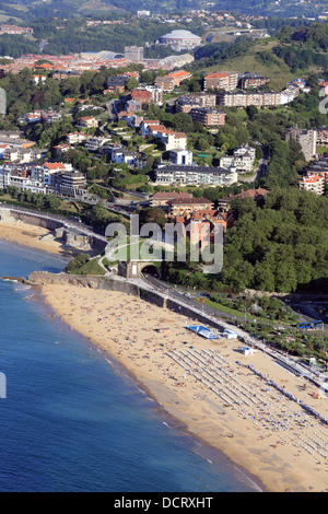 Luftaufnahme der Strand in San Sebastian, Nordspanien Stockfoto