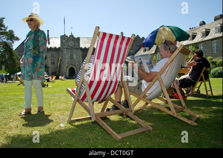 Möglichkeiten mit Worten Festival, eine jährliche Literatur Veranstaltung in Dartington Hall, Devonshire, wo Autoren ihre Bücher diskutieren. Eine im Vereinigten Königreich Stockfoto