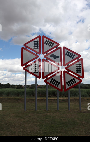 Kunstinstallation von Norfolk Künstler Simon Liddiment, Snape Maltings, Suffolk Stockfoto