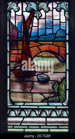 Ostfenster (Detail). Kirche des Heiligen Johannes des Täufers. Snape, Suffolk, England, Vereinigtes Königreich, Europa. Stockfoto