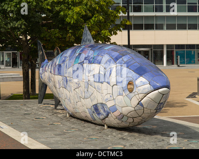 berühmte Wahrzeichen der großen Fische in Belfast Stockfoto