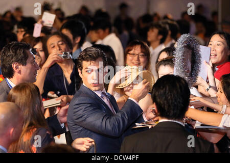 Tokio, Japan. 22. August 2013. Henry Cavill, 21. August 2013: Henry Cavill, Film "Man of Steel" Japan-Premiere am 21. August 2013 Tokyo Japan Credit: Aflo Co. Ltd./Alamy Live News Stockfoto