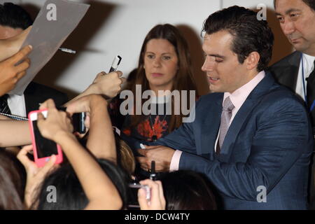 Tokio, Japan. 22. August 2013. Henry Cavill, 21. August 2013: Henry Cavill, Film "Man of Steel" Japan-Premiere am 21. August 2013 Tokyo Japan Credit: Aflo Co. Ltd./Alamy Live News Stockfoto