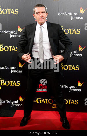 Antonio Banderas in "El Gato con Botas" (Puss in Boots) Premiere im Kino Callao. Madrid, Spanien - 23.11.11 Stockfoto