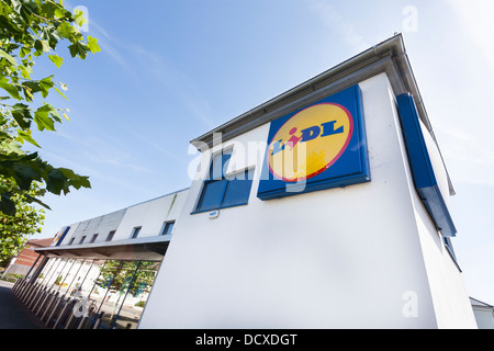 Lidl Supermarkt außen Littlehampton Stockfoto